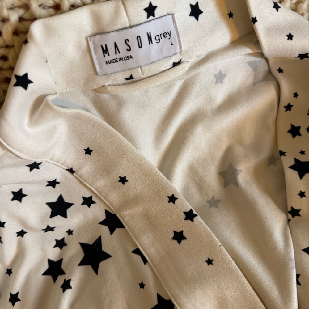 MASONgrey Star Print Robe / Wrap Cardigan Size Large